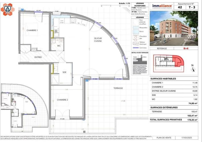 APPARTEMENT T3 74 M2 TERRASSE BORD DE MER MIRAMAS