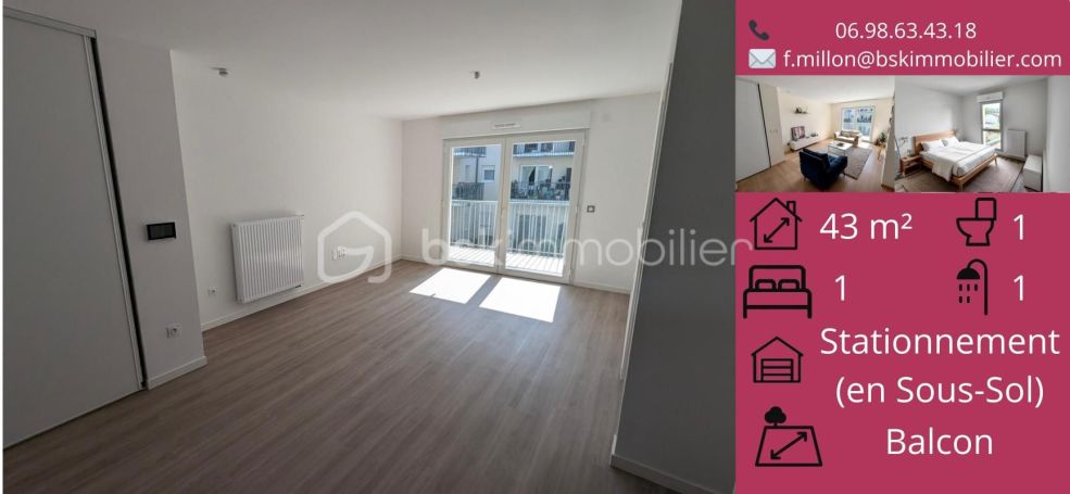 A louer APPARTEMENT NEUF T2 43 M2 BORD DE MER CHATEAU D OLONNE