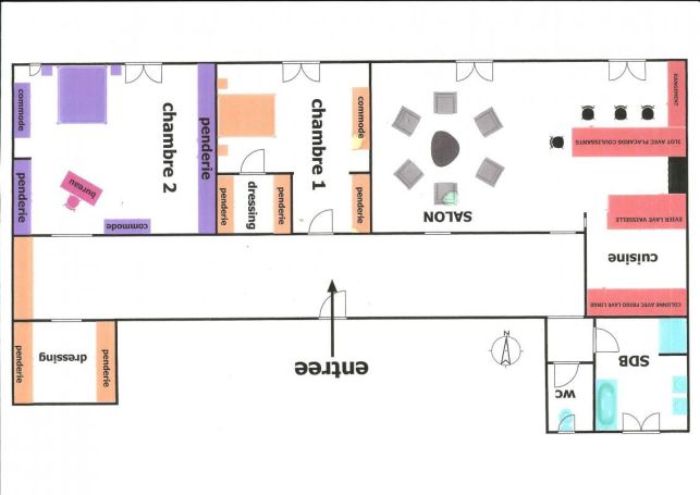 A louer APPARTEMENT T3 107 M2  LISIEUX