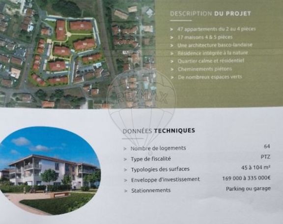 A louer APPARTEMENT NEUF T2 46 M2 TERRASSE  DAX