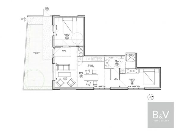 A vendre APPARTEMENT DE PRESTIGE T3 71 M2 BORD DE MER URRUGNE