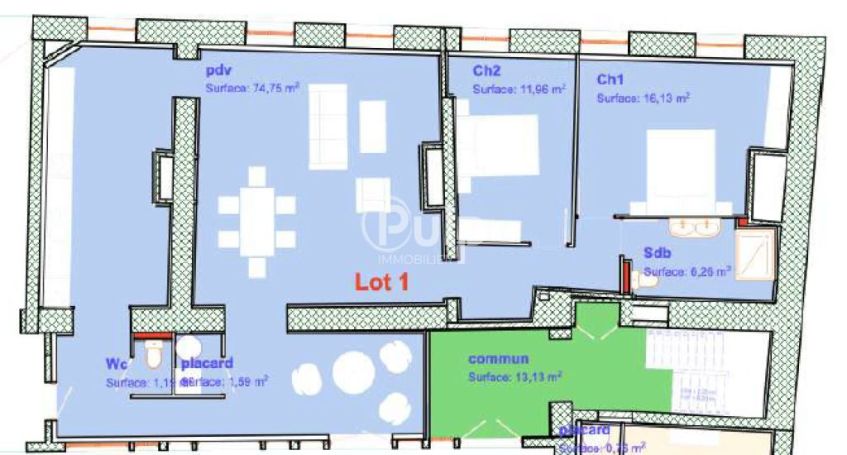 A louer APPARTEMENT T3 111 M2 BORD DE MER BOULOGNE SUR MER