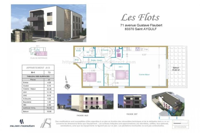 A louer APPARTEMENT DE PRESTIGE T3 70 M2 TERRASSE BORD DE MER FREJUS