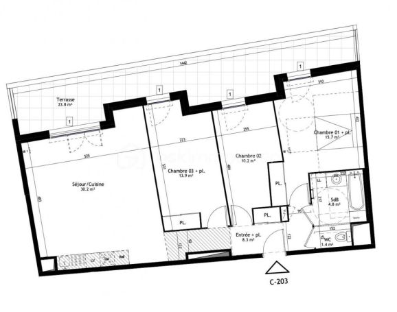 A louer APPARTEMENT DE PRESTIGE NEUF T4 85 M2 TERRASSE  MONTPELLIER