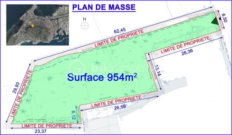 A vendre TERRAIN 954 M2 BORD DE MER SETE