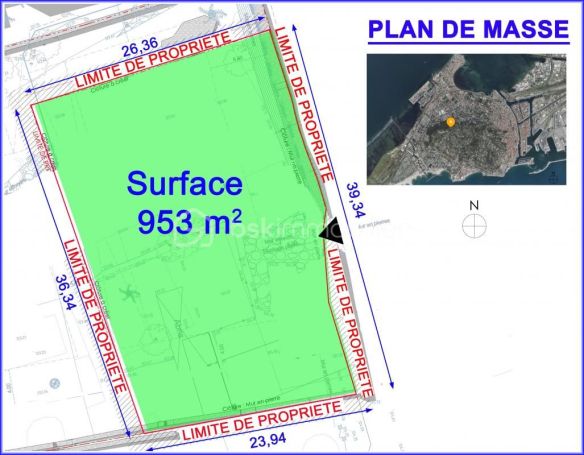 A vendre TERRAIN 953 M2 BORD DE MER SETE
