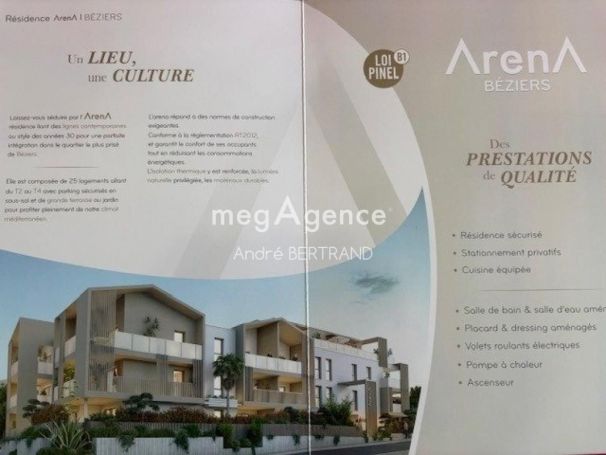 A louer APPARTEMENT NEUF T2 53 M2 TERRASSE  BEZIERS