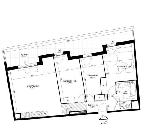 A louer APPARTEMENT DE PRESTIGE NEUF T4 85 M2 TERRASSE  MONTPELLIER