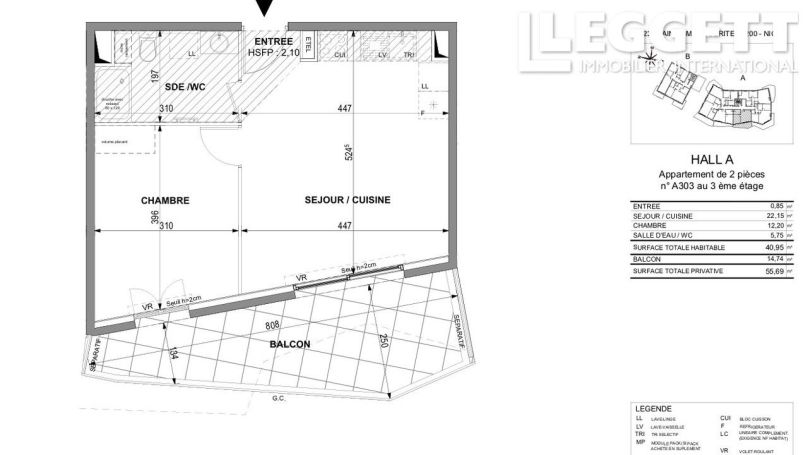 A louer APPARTEMENT NEUF T2 40 M2 BORD DE MER NICE