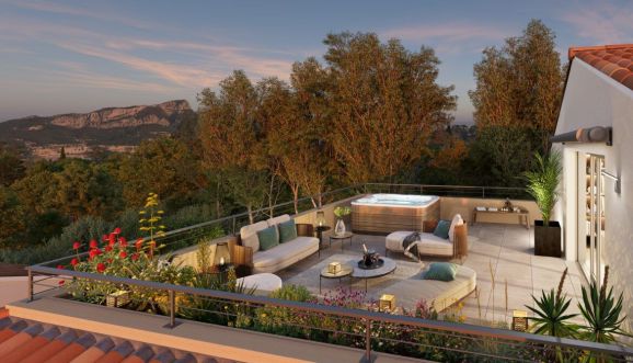 SPACIEUX T3 EN DUPLEX de 98 m² GRANDE TERRASSE CAP BRUN 83000 Toulon