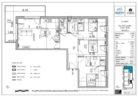 A louer APPARTEMENT T4 85 M2 BORD DE MER CUCQ