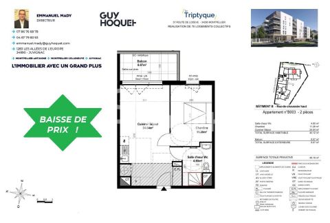 A louer STUDIO NEUF  40 M2 TERRASSE  MONTPELLIER