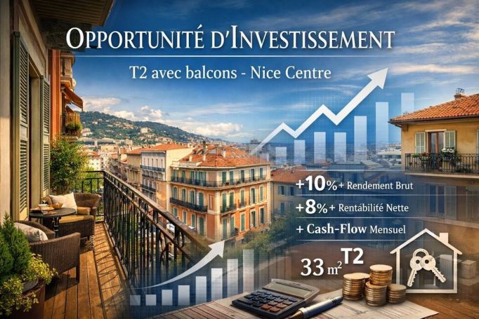 A louer APPARTEMENT T2 33 M2 BORD DE MER NICE