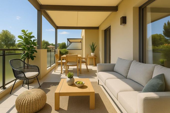 A louer APPARTEMENT T3 61 M2 TERRASSE BORD DE MER BORMES LES MIMOSAS