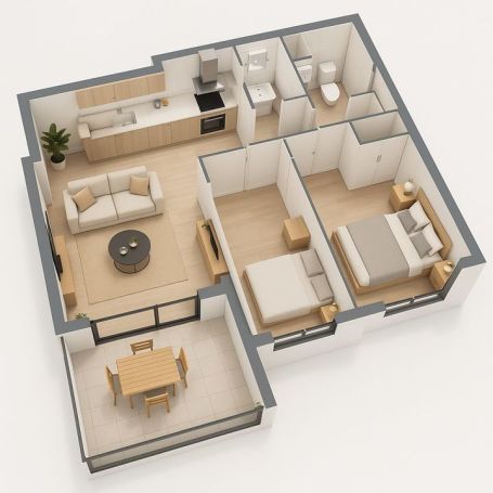 A louer APPARTEMENT T3 55 M2 BORD DE MER LA SEYNE SUR MER