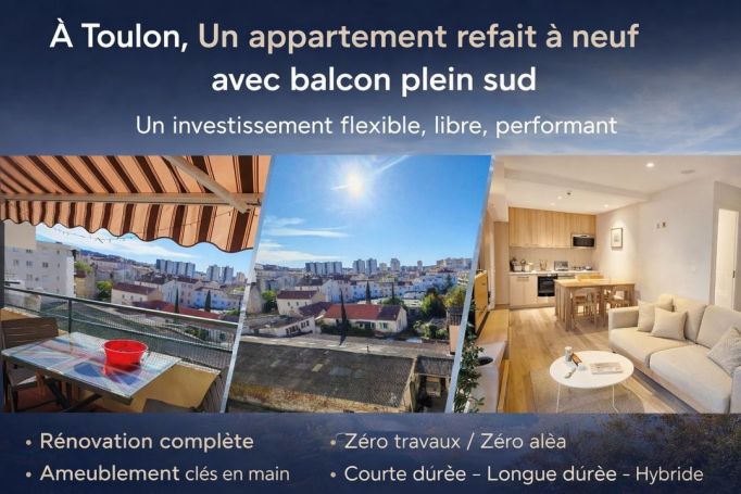 A louer APPARTEMENT NEUF T2 32 M2 BORD DE MER TOULON