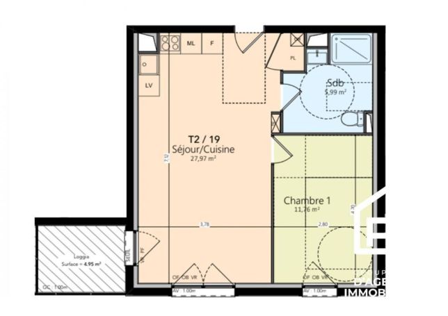 A louer APPARTEMENT NEUF T2 45 M2 BORD DE MER LION SUR MER