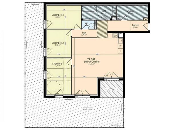 A louer APPARTEMENT NEUF  64 M2 BORD DE MER LION SUR MER