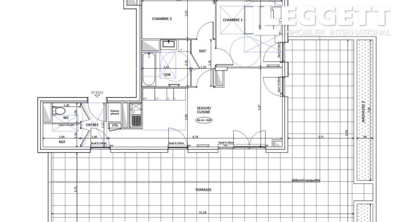 A louer APPARTEMENT NEUF T3 64 M2 TERRASSE BORD DE MER CAGNES SUR MER