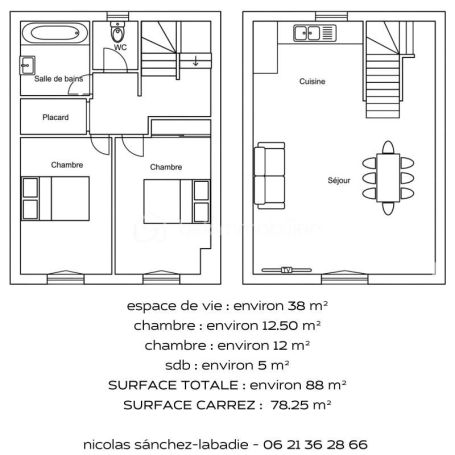 A louer APPARTEMENT T3 78 M2  TOURRETTES