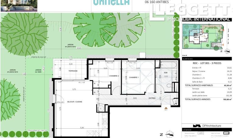 A louer APPARTEMENT T3 63 M2 BORD DE MER ANTIBES