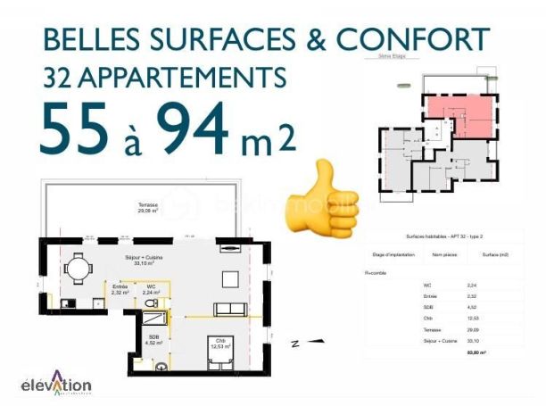 A louer APPARTEMENT NEUF T3 55 M2 TERRASSE BORD DE MER MARCK