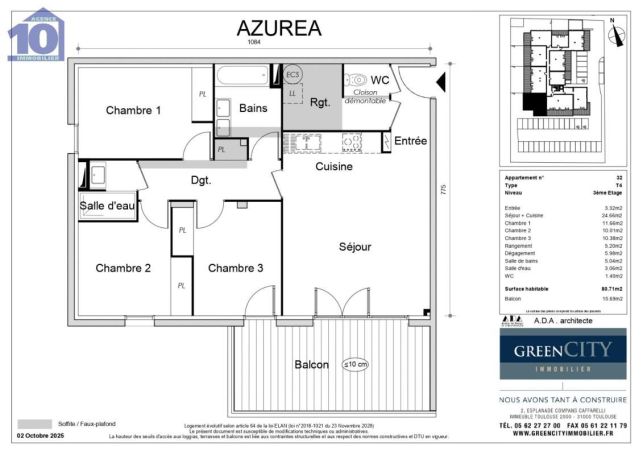 A louer APPARTEMENT NEUF T3 81 M2 TERRASSE PLAGE à PIED VALRAS PLAGE