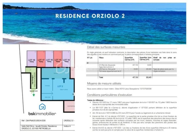 A louer APPARTEMENT NEUF T2 47 M2 TERRASSE BORD DE MER GROSSETO PRUGNA