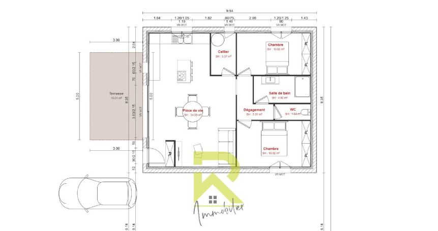 A vendre MAISON  4 PIECES 70 M2  POMEROLS