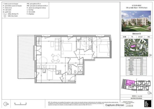 A louer APPARTEMENT T4 82 M2 TERRASSE BORD DE MER LE HAVRE