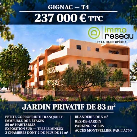 APPARTEMENT T4 88 M2  GIGNAC