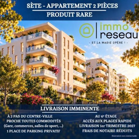 APPARTEMENT NEUF T2 49 M2 VUE MER SETE