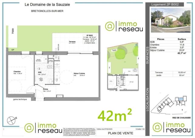 APPARTEMENT T2 41 M2 TERRASSE BORD DE MER BRETIGNOLLES SUR MER
