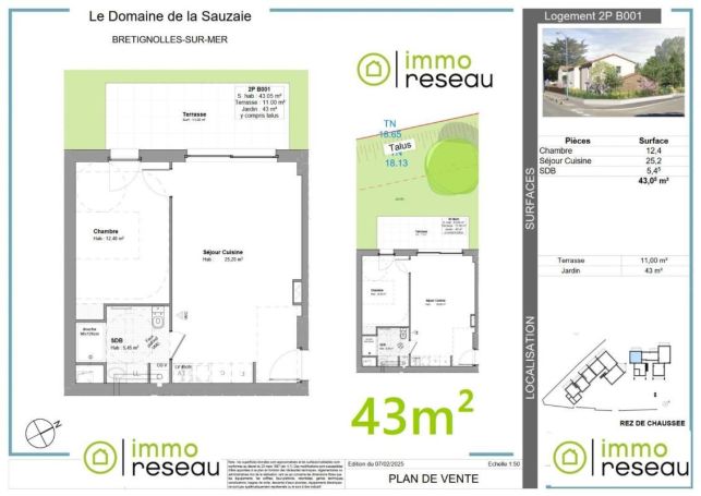 APPARTEMENT T2 42 M2 TERRASSE BORD DE MER BRETIGNOLLES SUR MER