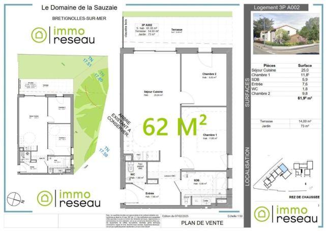 APPARTEMENT T3 61 M2 TERRASSE BORD DE MER BRETIGNOLLES SUR MER