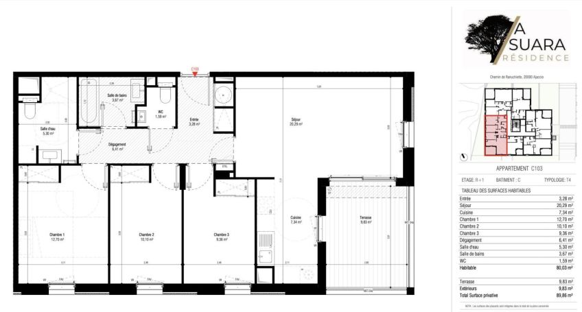 A louer APPARTEMENT NEUF T4 80 M2 TERRASSE BORD DE MER AJACCIO